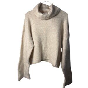 NWT Z Supply Womens Medium Cream Ribbed Collar Knit Pullover Cozy Winterwear Top